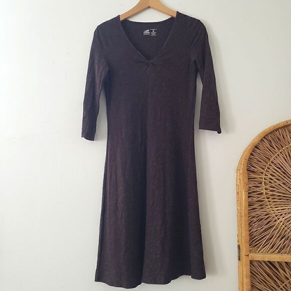 Horny Toad Brown Dress Twist Neck Stretchy S - Picture 1 of 6